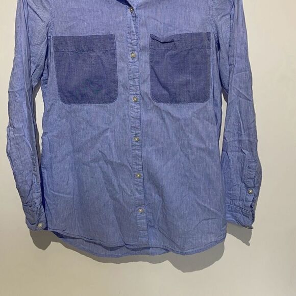 Joe Fresh Men's Long-Sleeve Button-Down Pointed Collar Blue Shirt Small - Picture 2 of 9